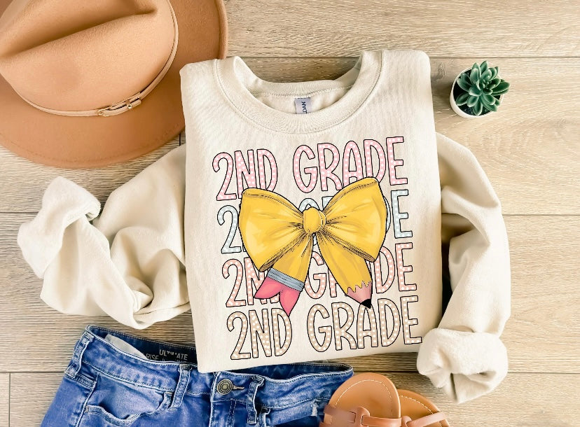 teacher + bows sweatshirt