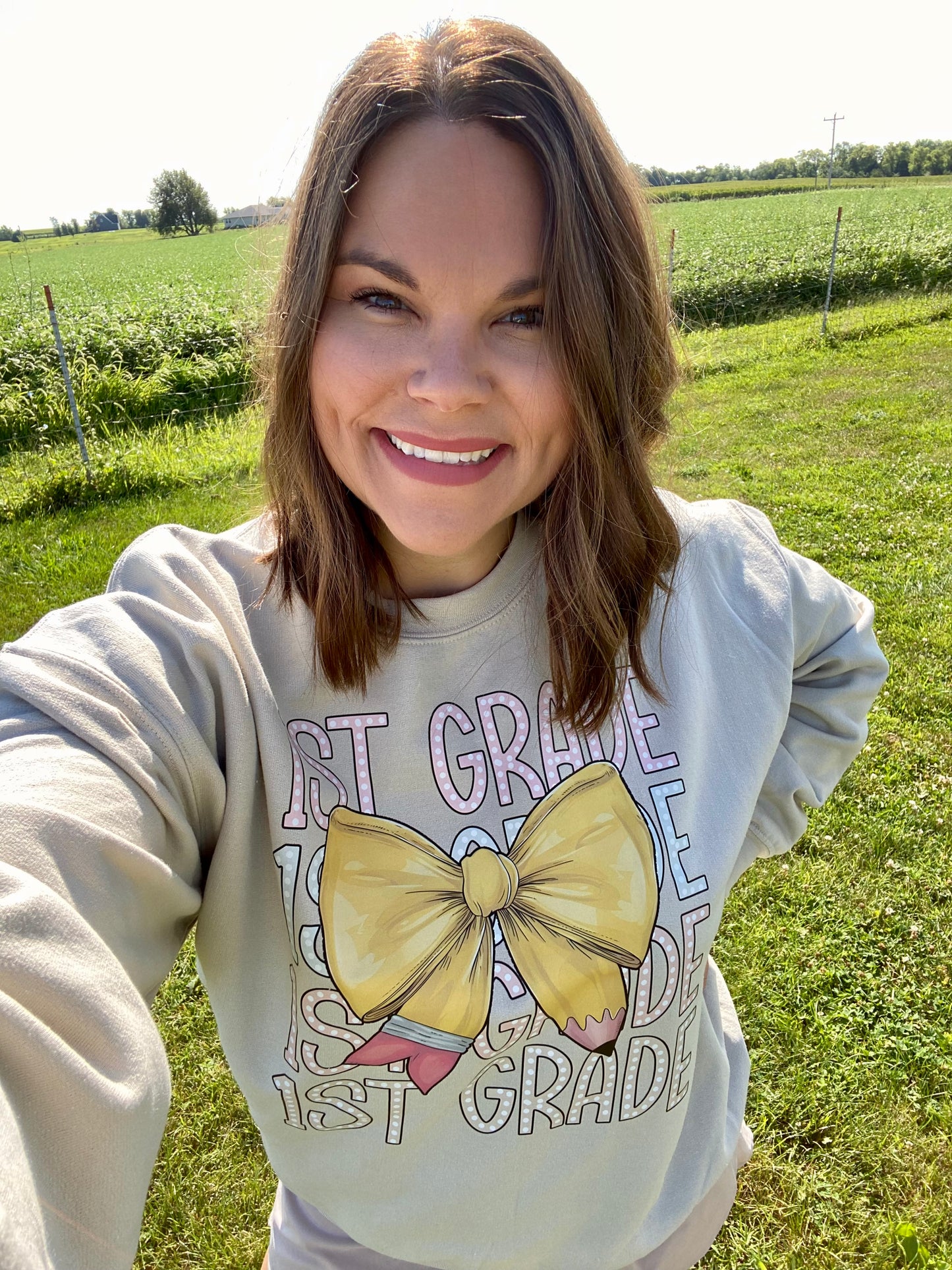 teacher + bows sweatshirt