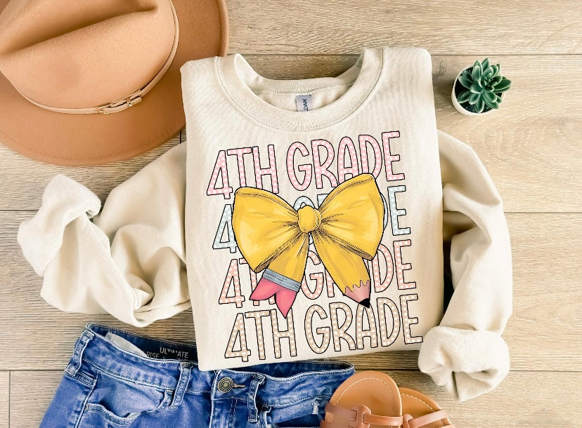 teacher + bows sweatshirt