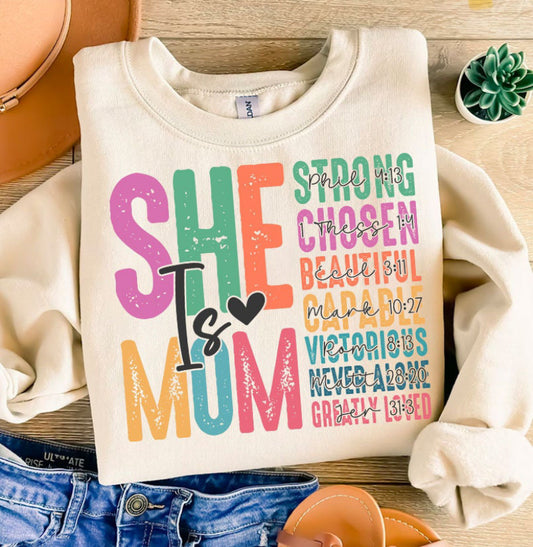 she is mom tee/ sweatshirt